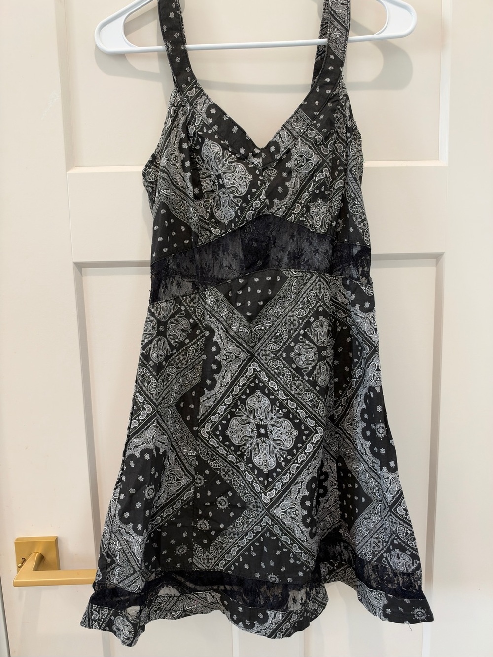 Royal Bones Black and White Paisley Mini Dress